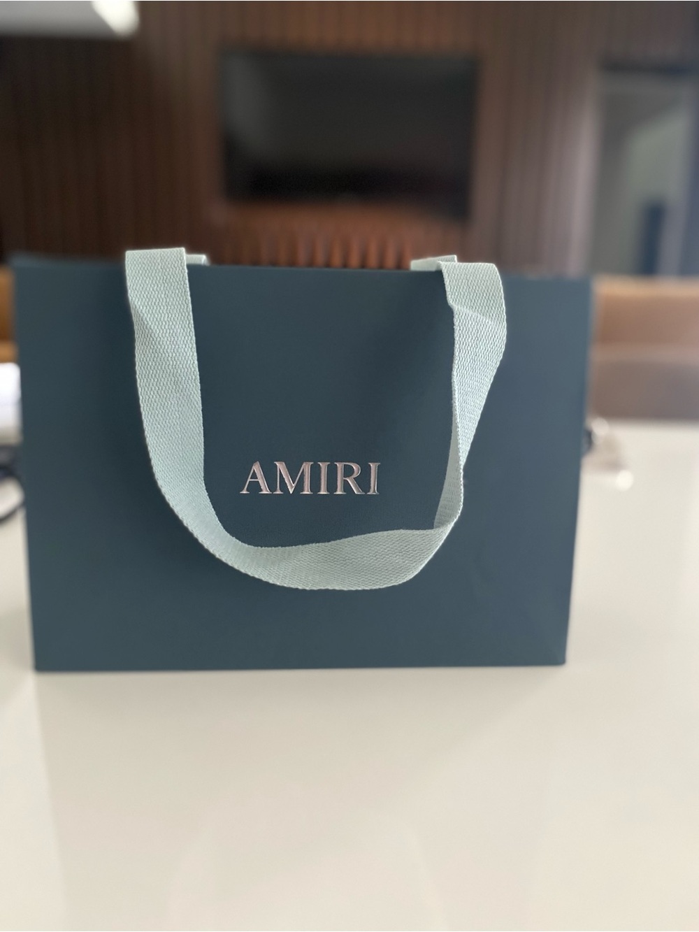 AMIRI Navy Blue & Light Blue Branded Gift Bag
